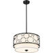 Kendall 3 Light 17 inch Matte Black Pendant Ceiling Light