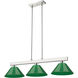 Cobalt 3 Light 46 inch Brushed Nickel Billiard Ceiling Light in Red