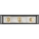 Kube 3 Light 23.5 inch Matte Black and Brushed Nickel Vanity Wall Light