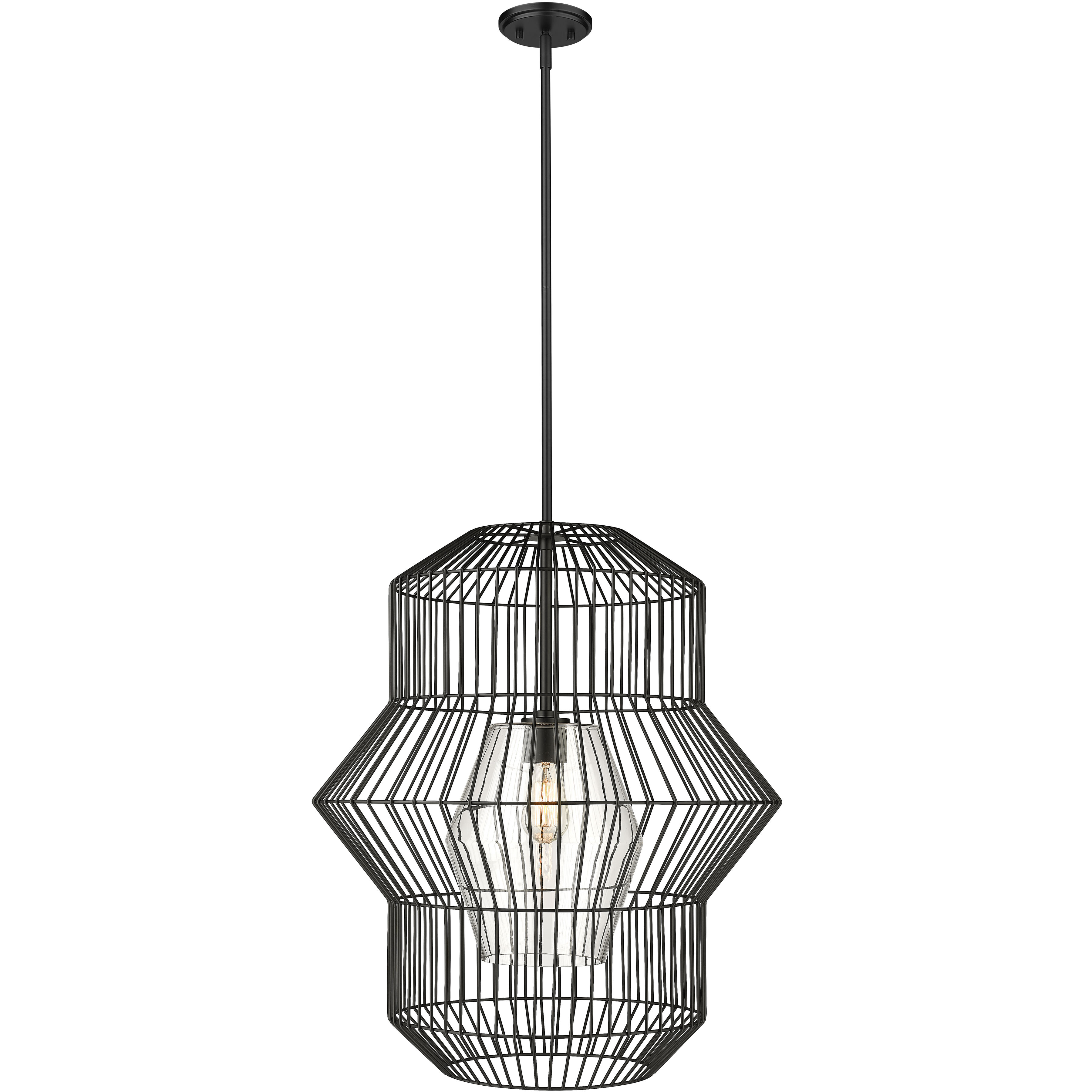 Orsay 1 Light 24 inch Matte Black Pendant Ceiling Light