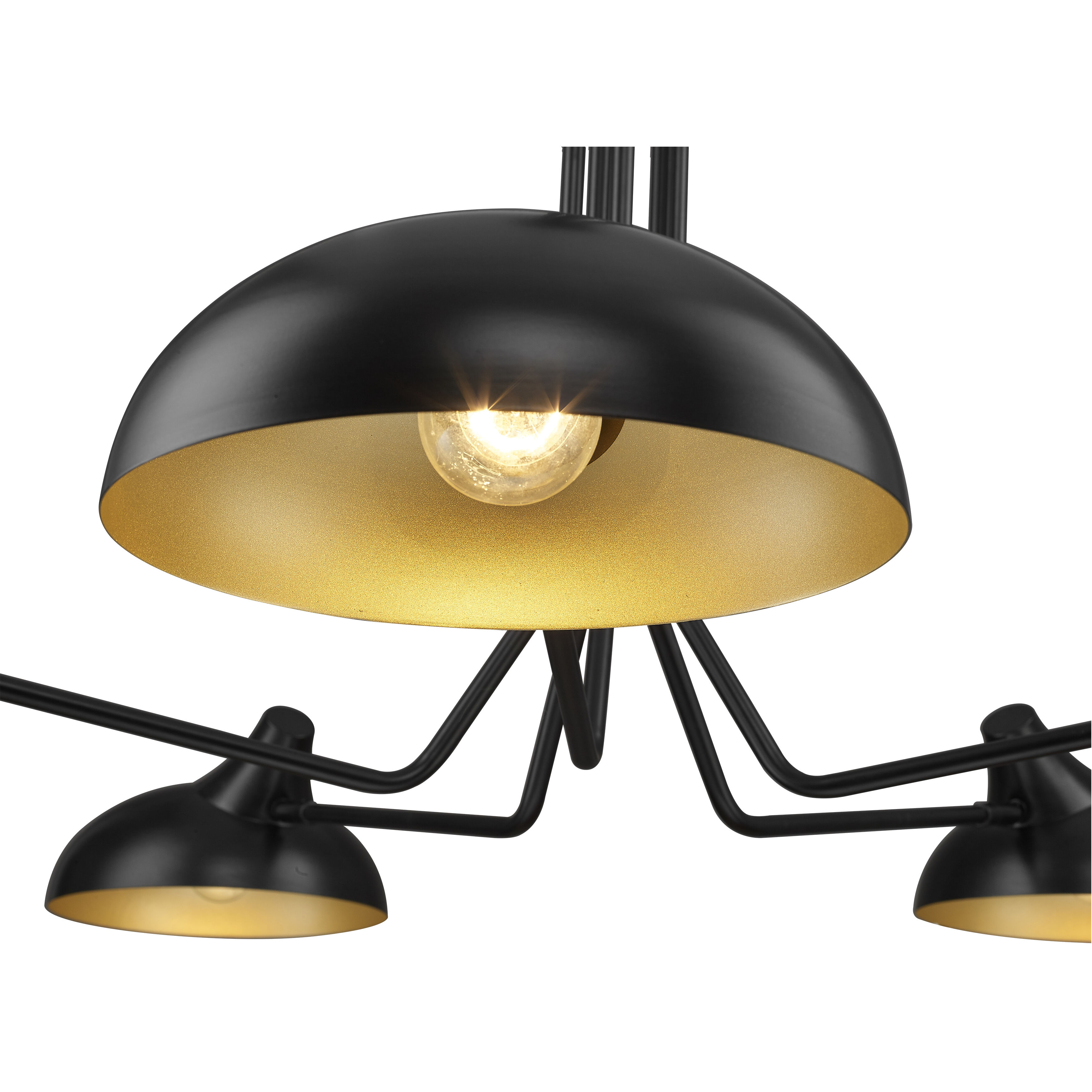 Bellamy 5 Light 52 inch Matte Black Semi Flush Mount Ceiling Light