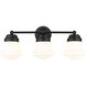 Vaughn 3 Light 22.5 inch Matte Black Vanity Wall Light