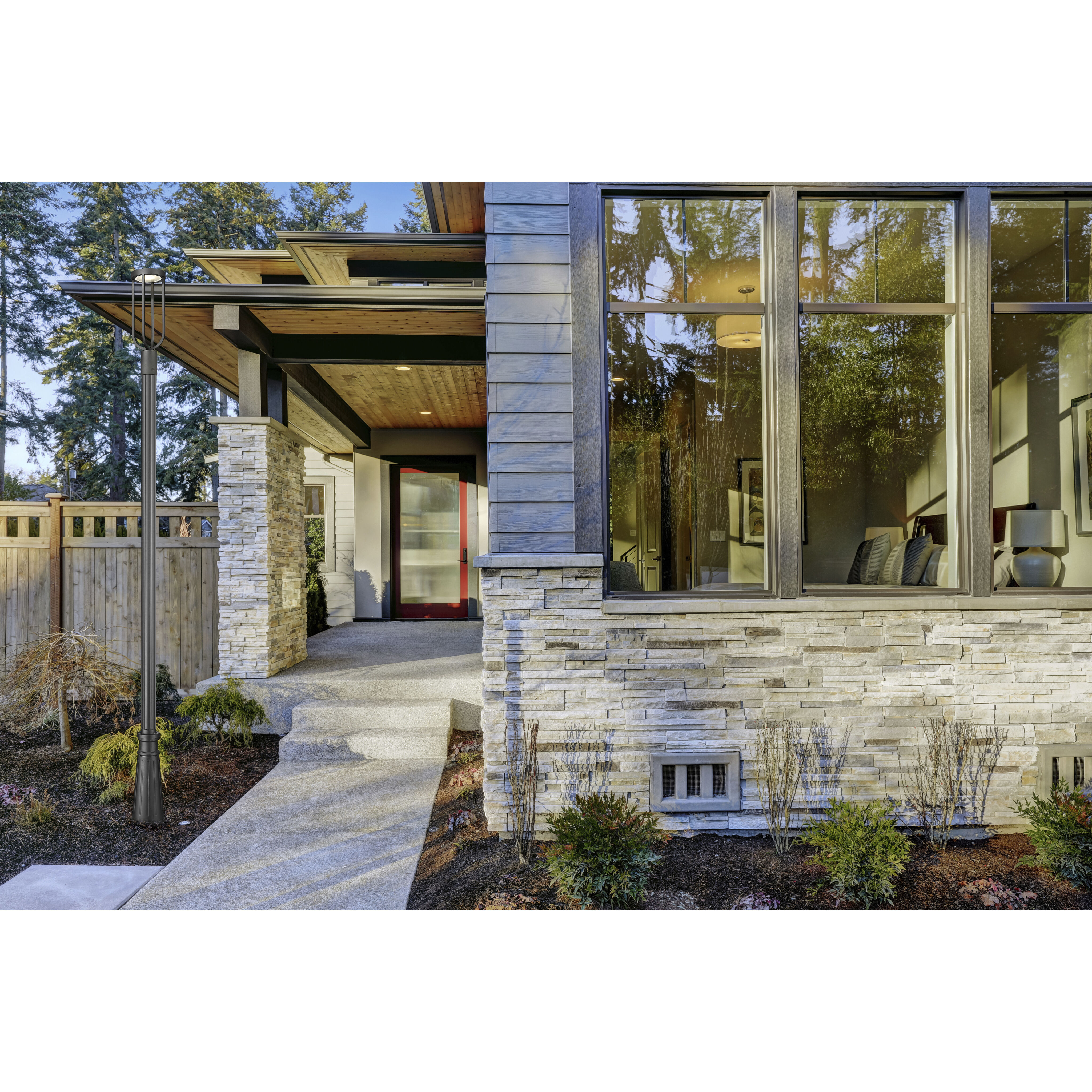 Leland LED 112.5 inch Sand Black Outdoor Post Mounted Fixture