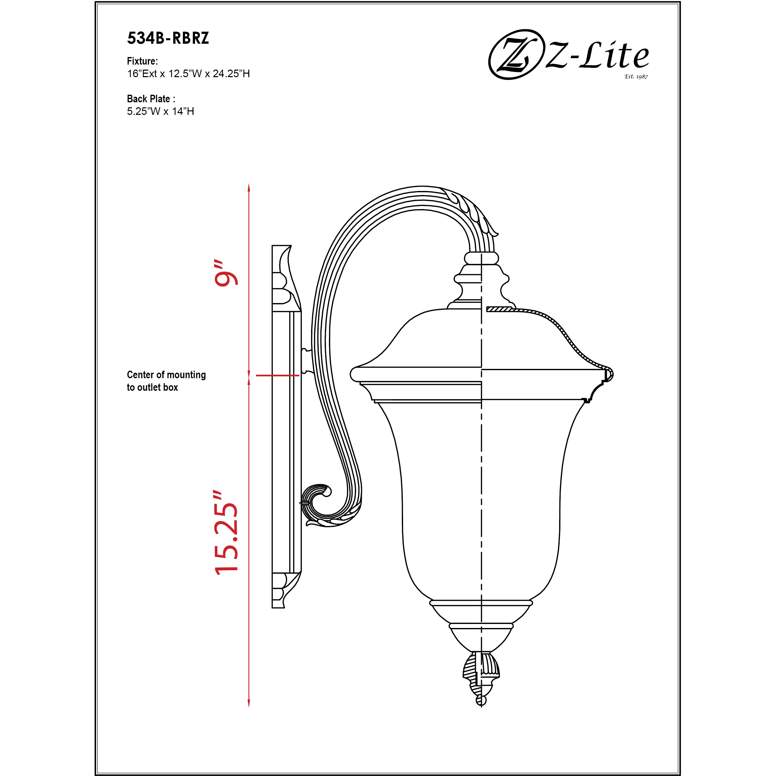 Armstrong 3 Light 24.25 inch Bronze Outdoor Wall Light