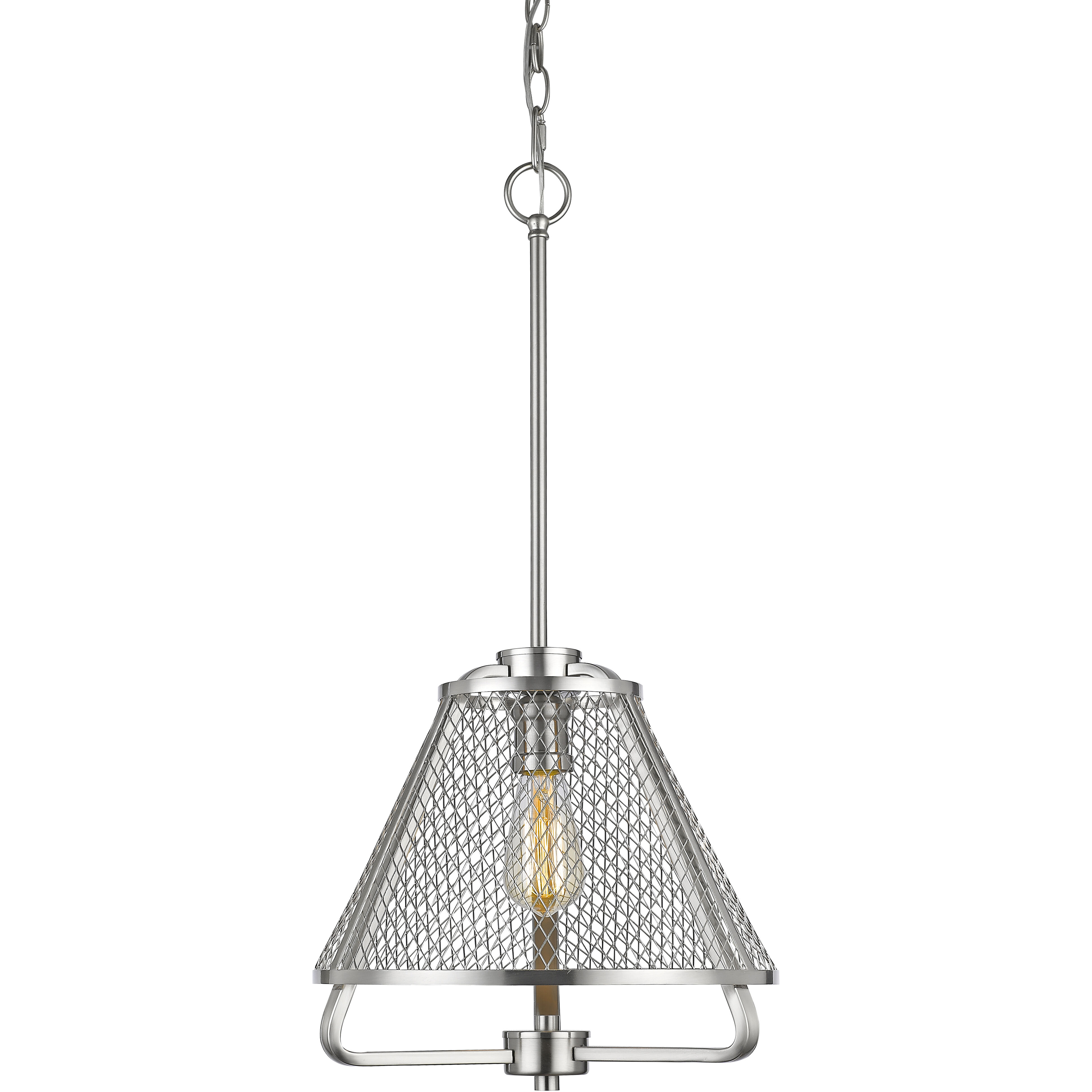 Iuka 1 Light 12 inch Brushed Nickel Pendant Ceiling Light