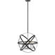 Cavallo 5 Light 18 inch Hammered Black and Chrome Pendant Ceiling Light