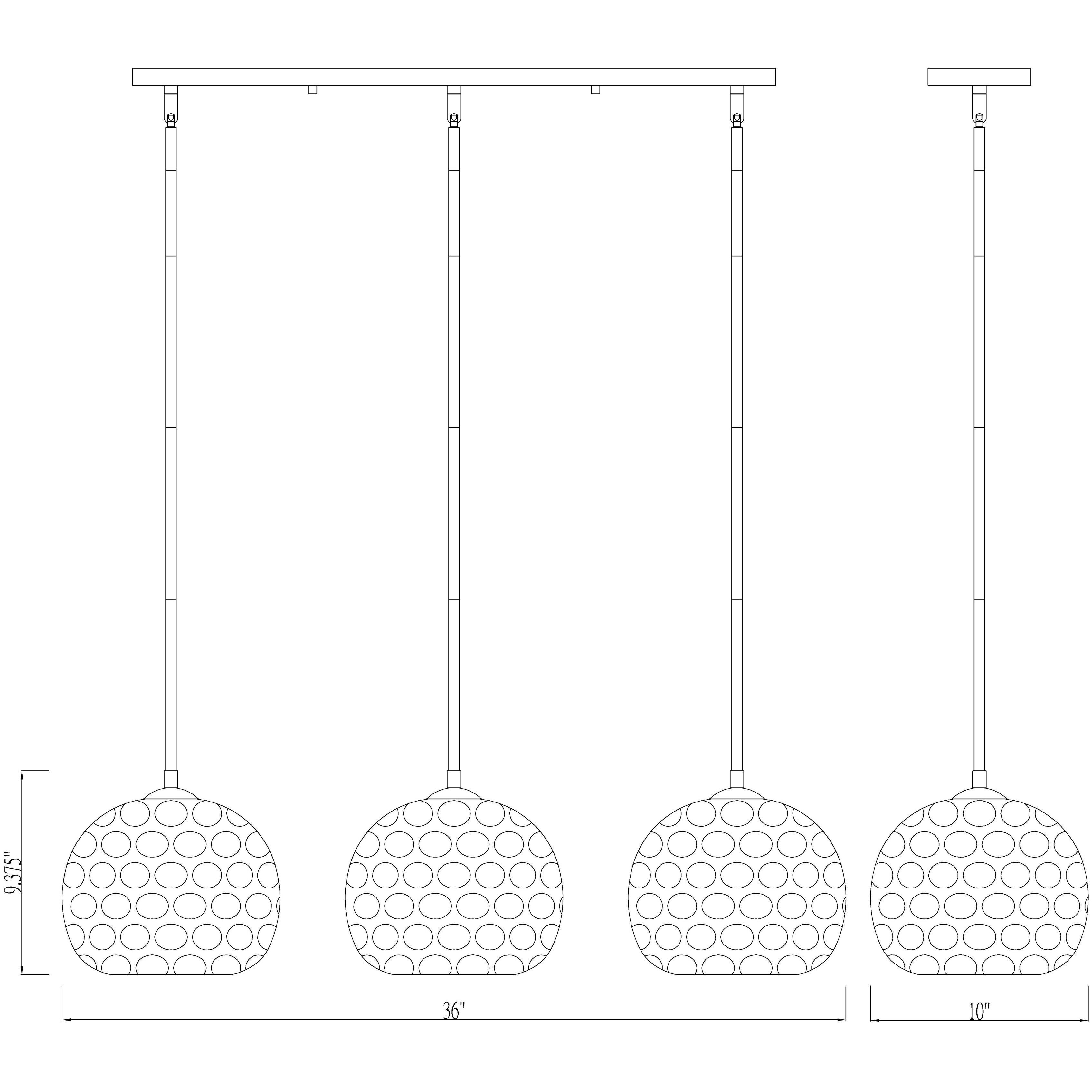 Chloe 3 Light 36 inch Brushed Nickel Linear Chandelier Ceiling Light