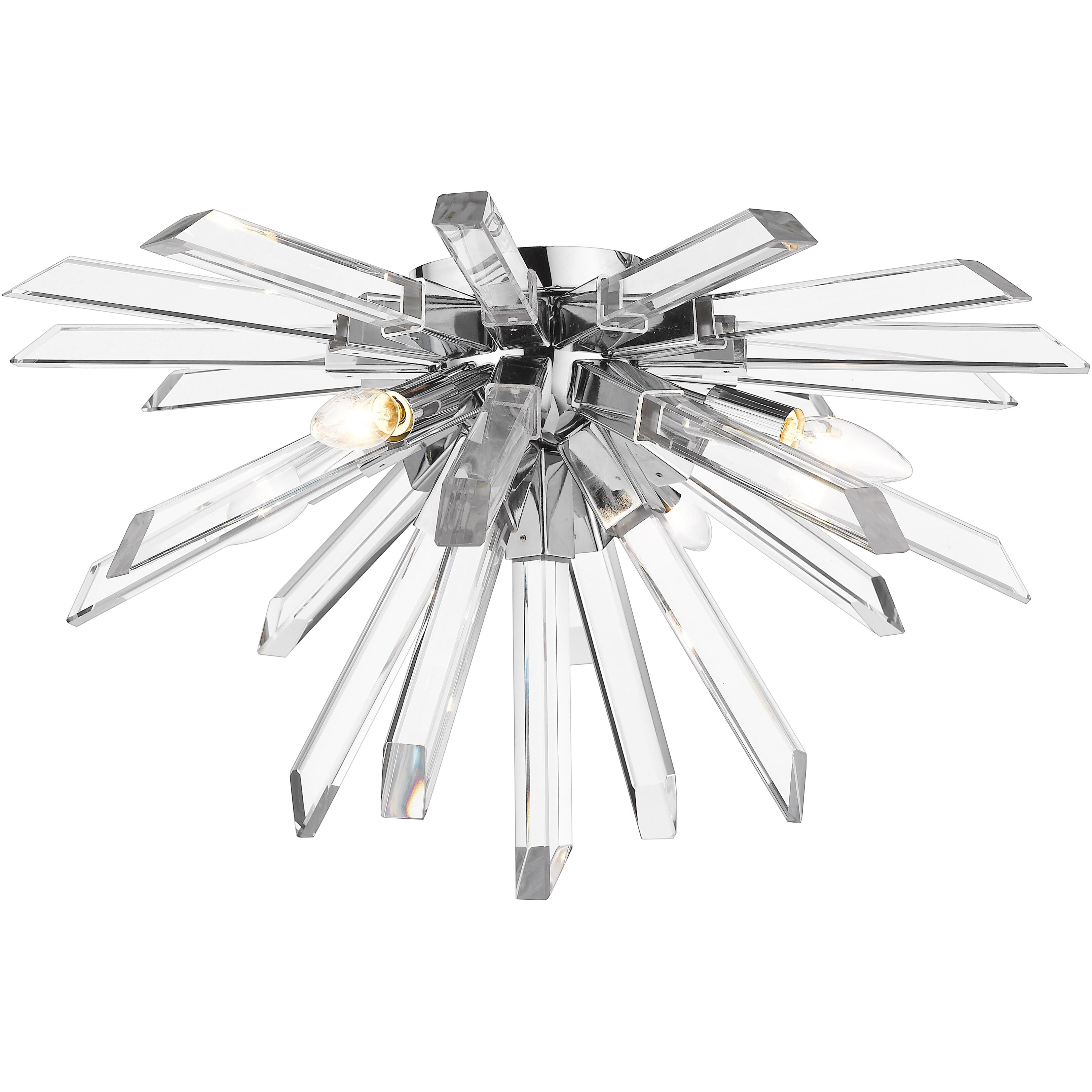 Burst 4 Light 24.75 inch Chrome Flush Mount Ceiling Light in 22
