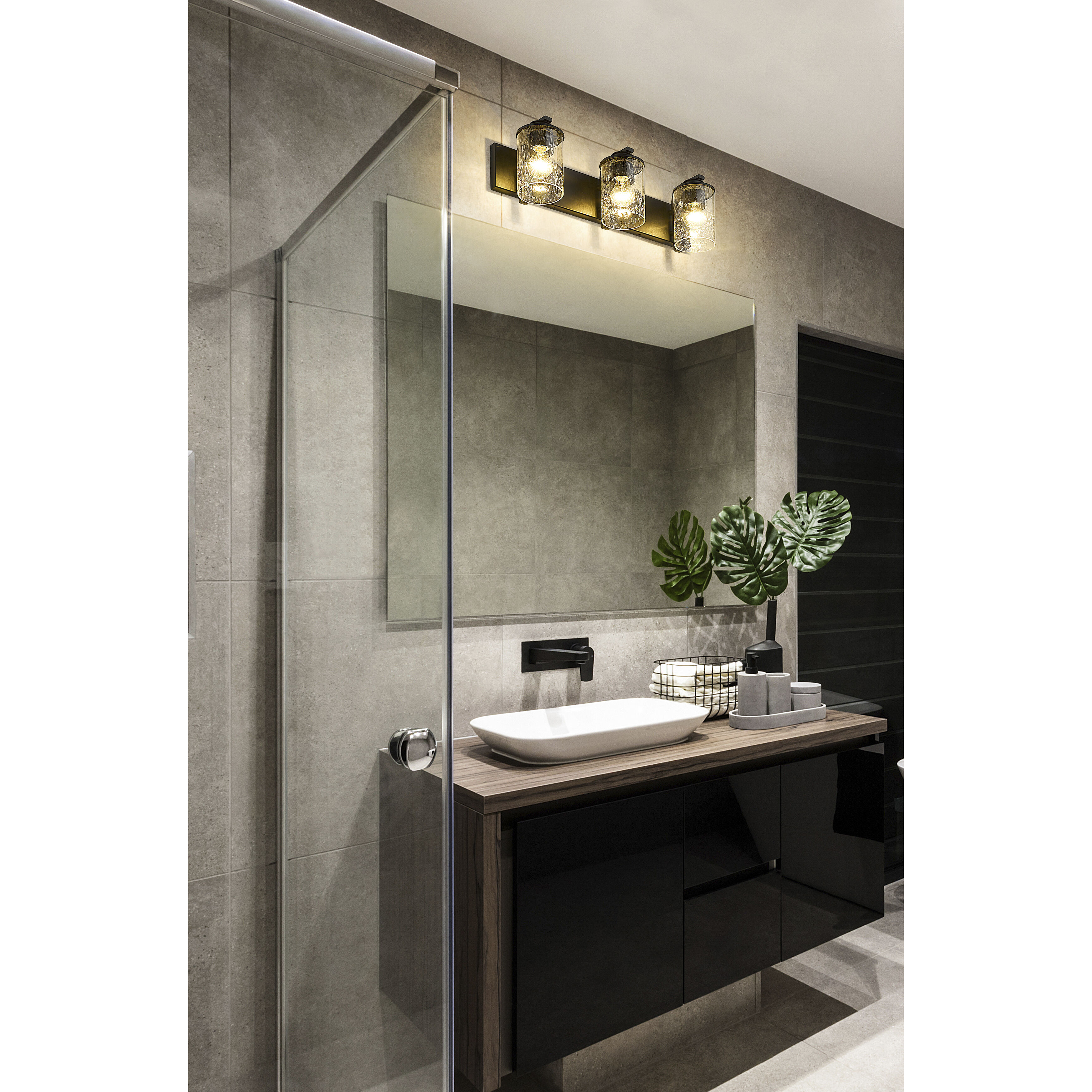 Beckett 3 Light 23 inch Matte Black Vanity Wall Light