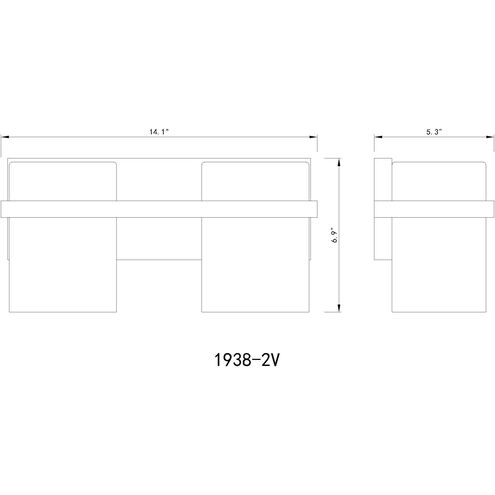 Bennington 2 Light 14.25 inch Matte Black Vanity Wall Light