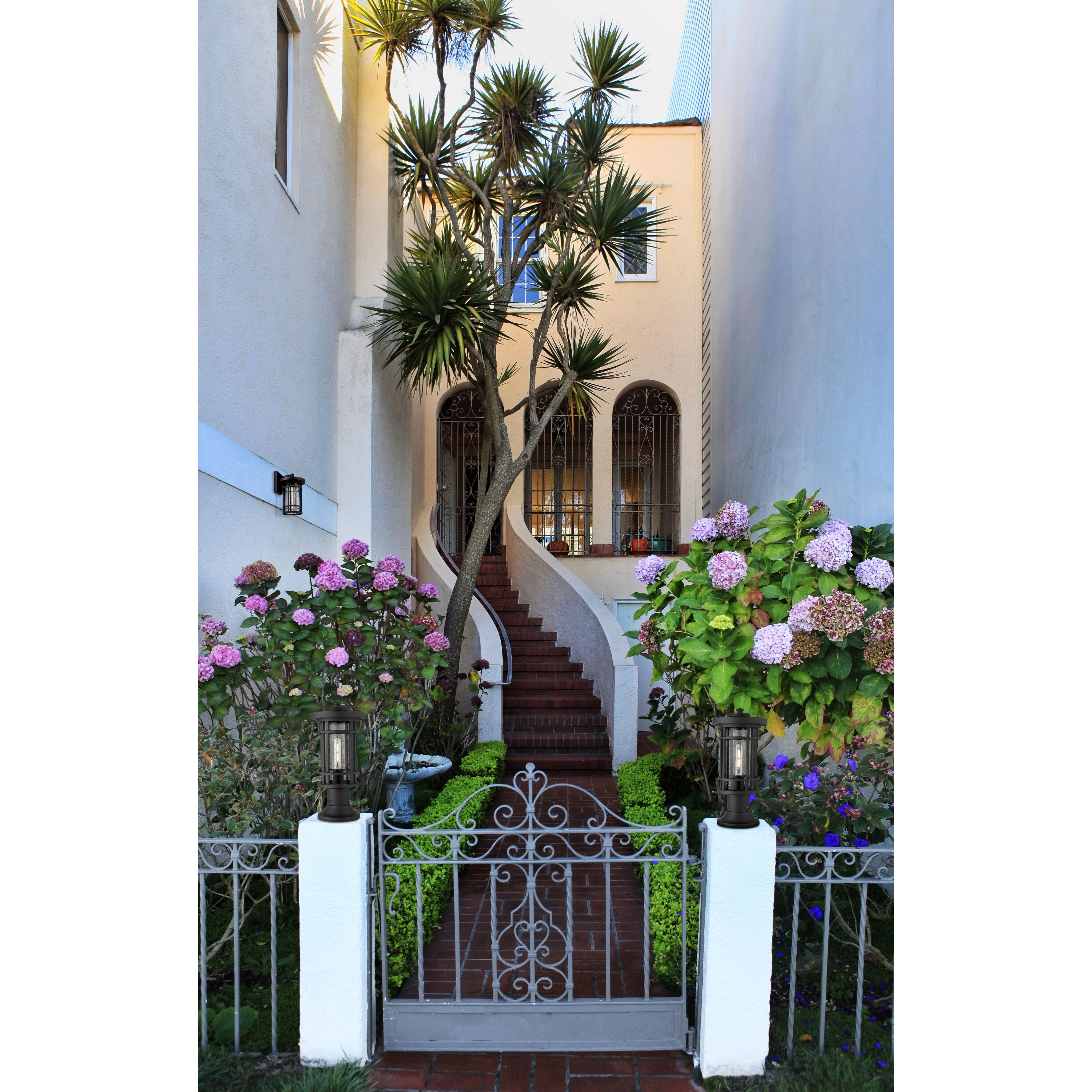 Jordan 1 Light 13.5 inch Black Outdoor Wall Light