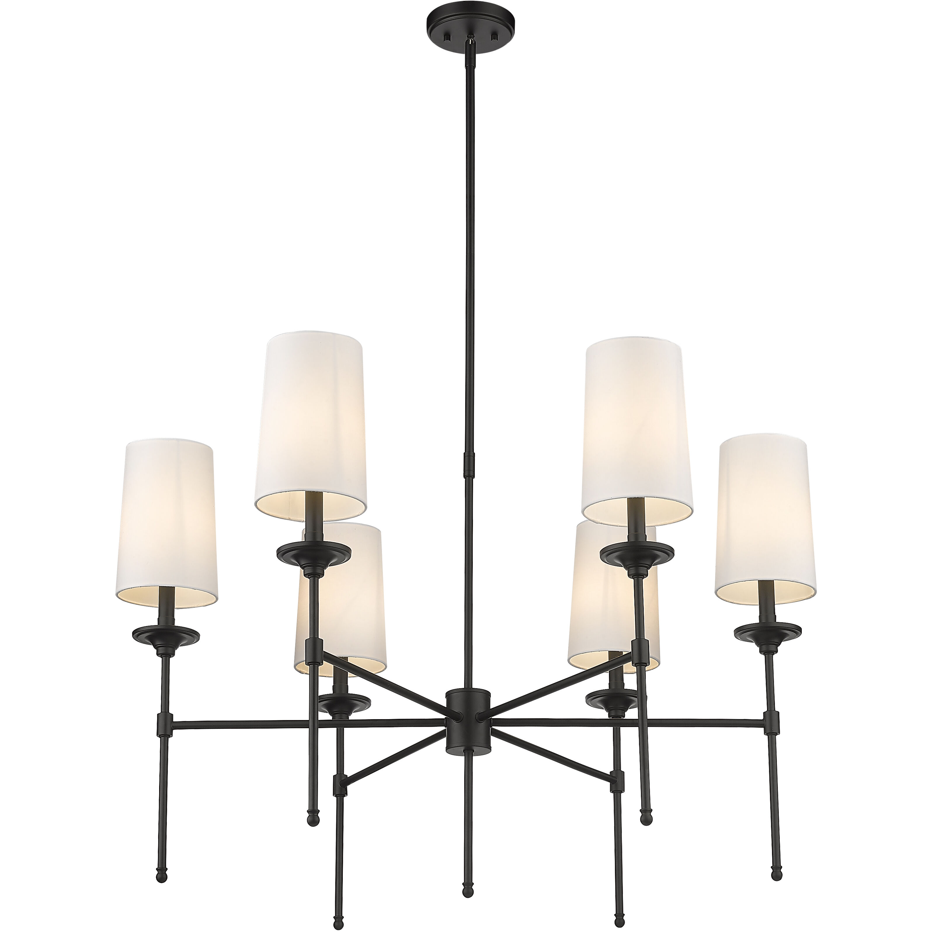 Emily 6 Light 38 inch Matte Black Chandelier Ceiling Light