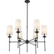 Emily 6 Light 38 inch Matte Black Chandelier Ceiling Light