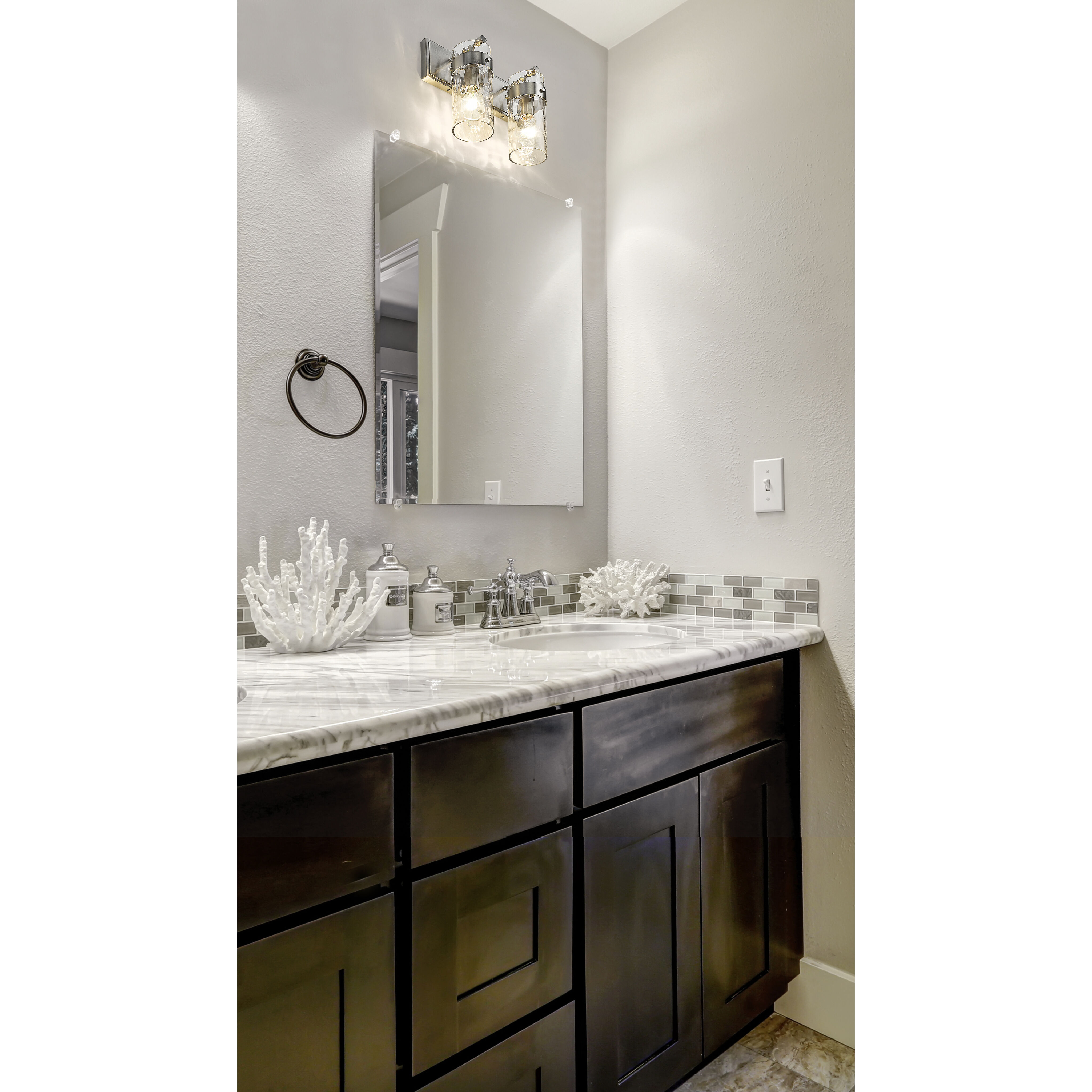 Fontaine 2 Light 14 inch Brushed Nickel Vanity Wall Light