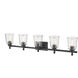 Bohin 5 Light 41.25 inch Matte Black Vanity Wall Light