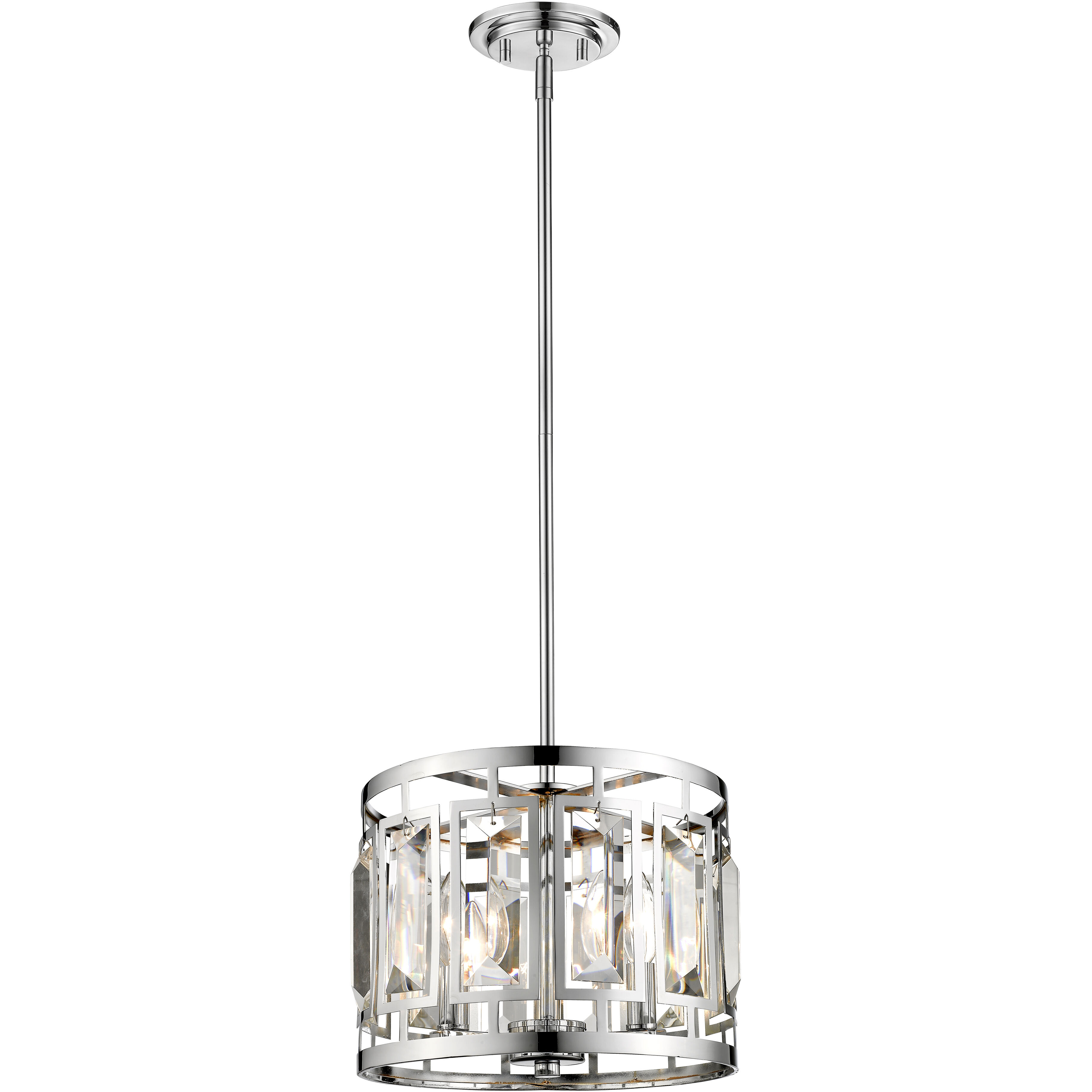 Mersesse 3 Light 11.5 inch Chrome Pendant Ceiling Light in 8.58, Clear and Chrome