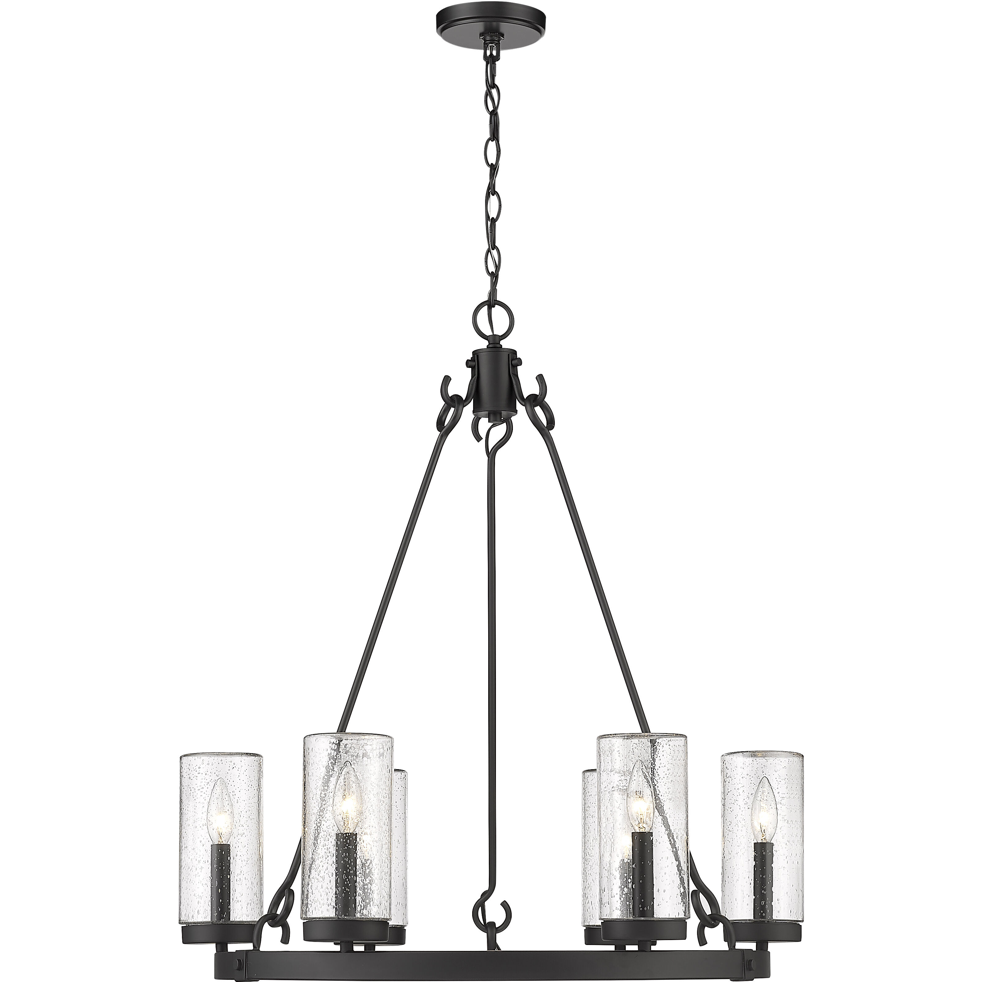 Marlow 6 Light 27.5 inch Matte Black Outdoor Chandelier