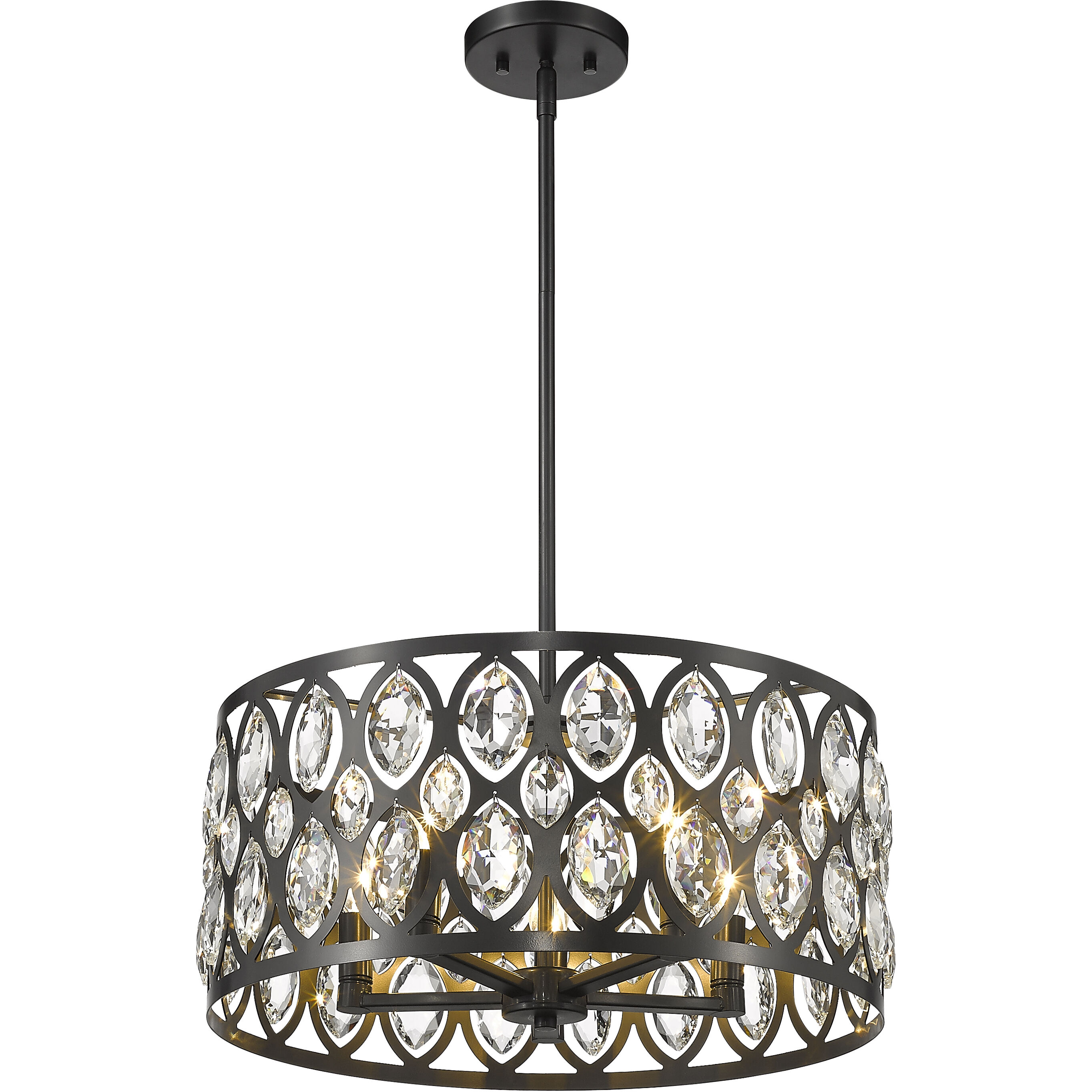 Dealey 5 Light 19.25 inch Matte Black Chandelier Ceiling Light
