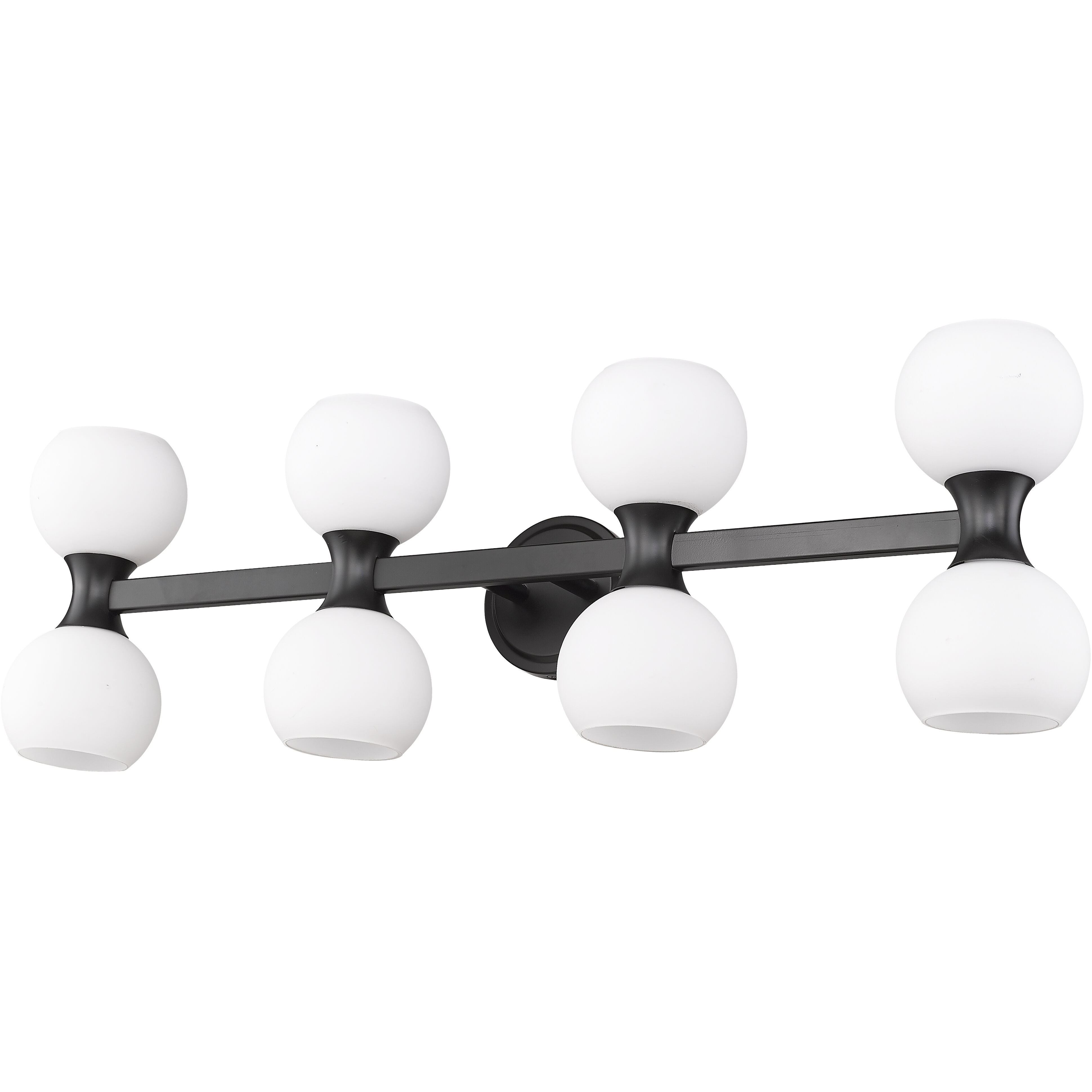Artemis 8 Light 35 inch Matte Black Vanity Wall Light