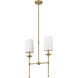 Emily 2 Light 19 inch Rubbed Brass Linear Chandelier Ceiling Light