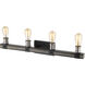 Kirkland 4 Light 30 inch Ashen Barnboard Vanity Wall Light