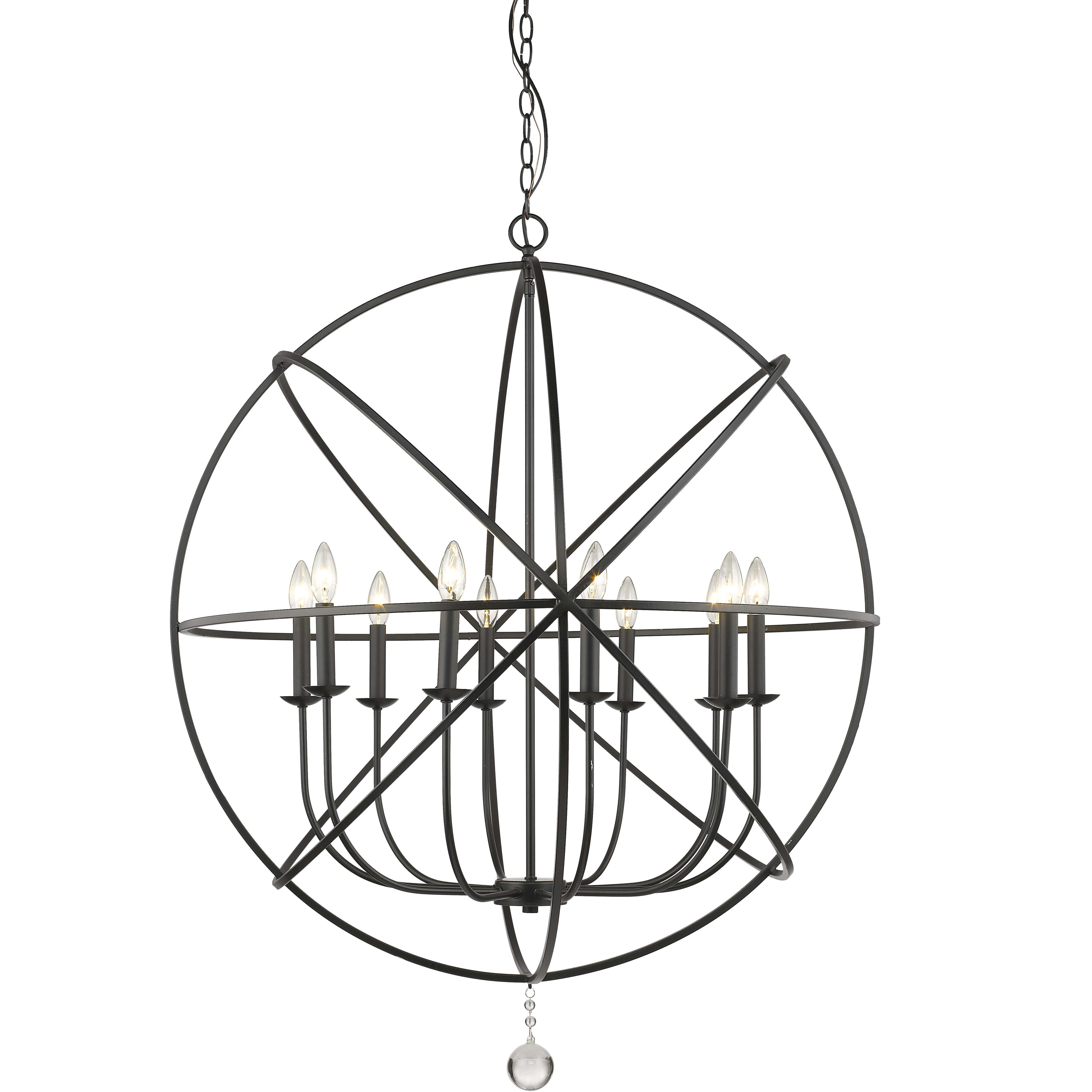 Tull 10 Light 36 inch Matte Black Chandelier Ceiling Light