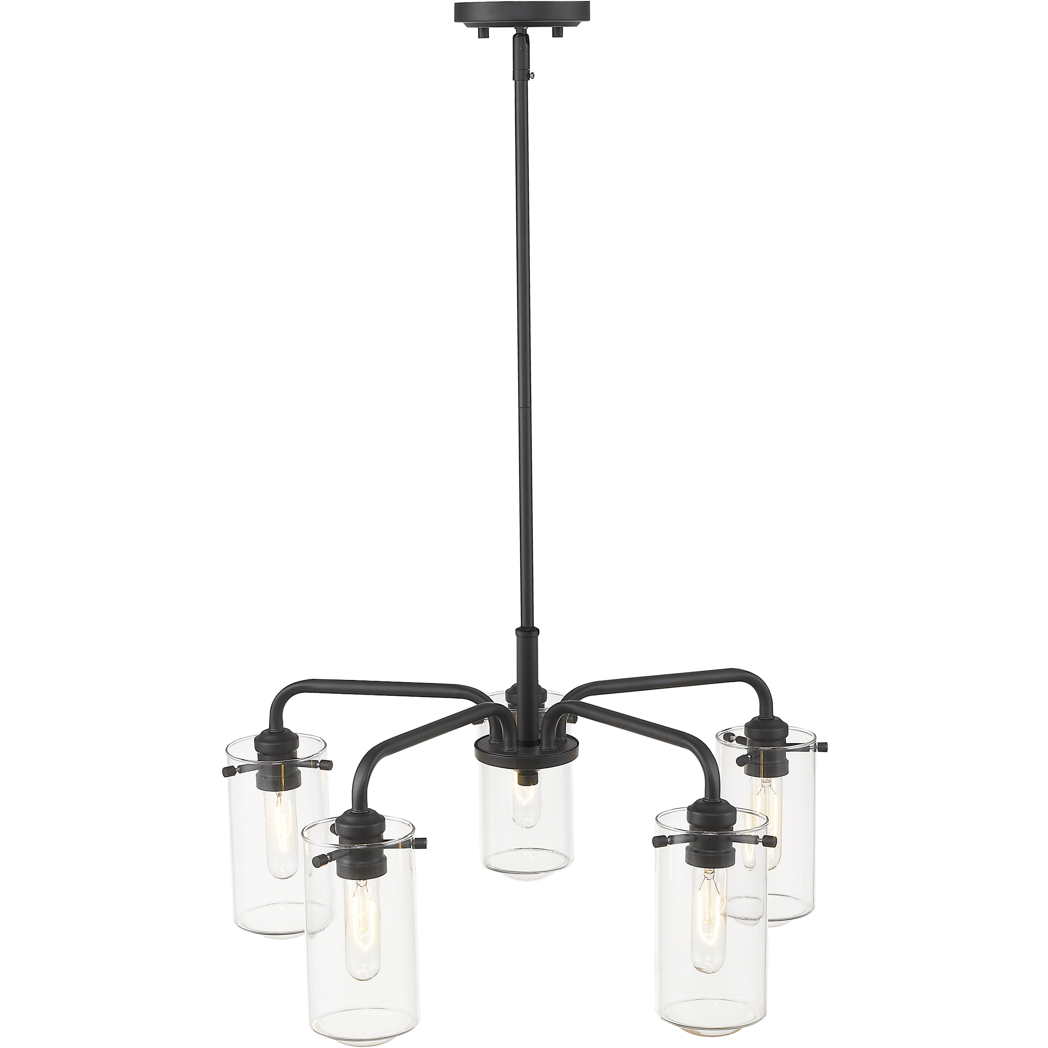 Delaney 5 Light 24 inch Matte Black Chandelier Ceiling Light