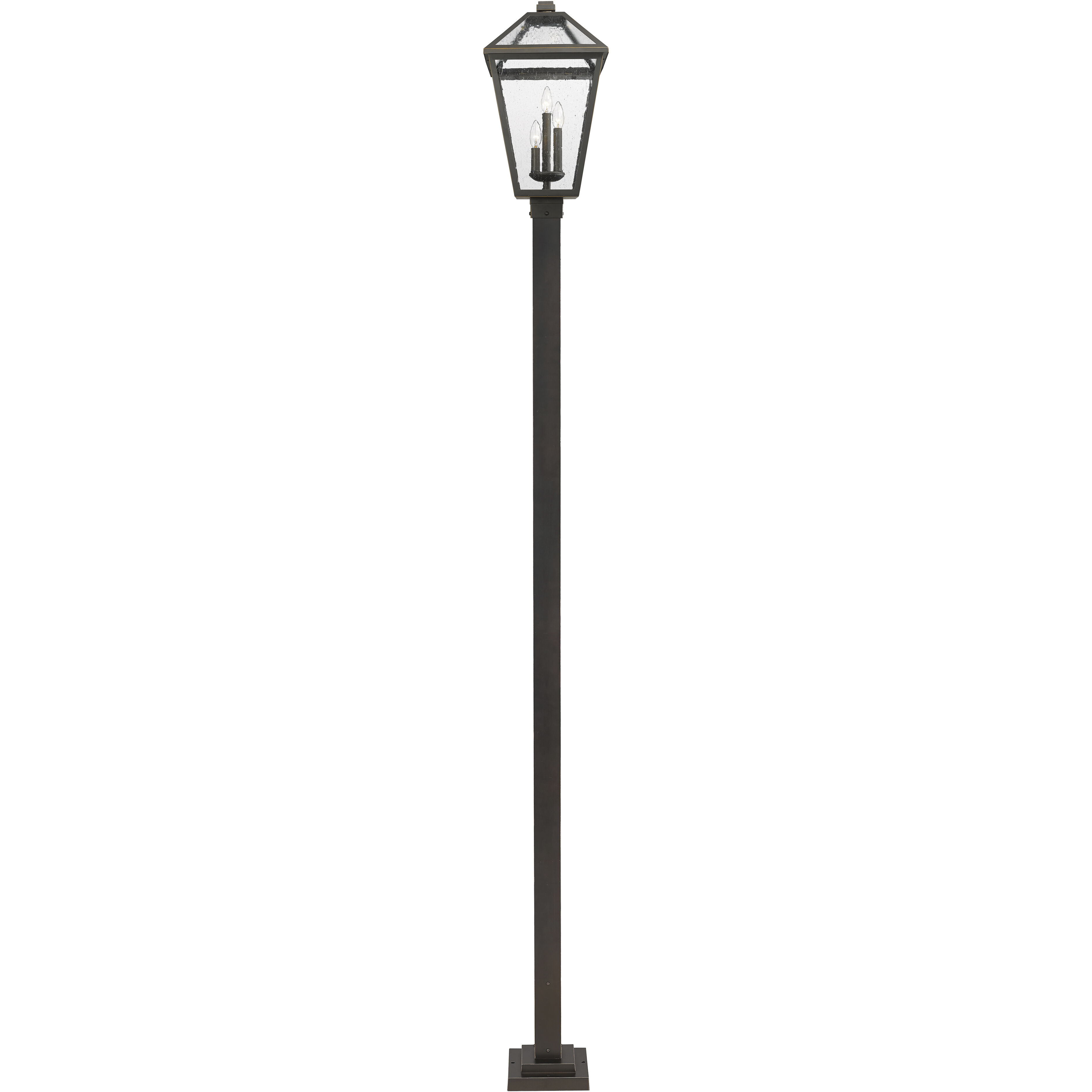 Talbot 3 Light 117.25 inch Oil Rubbed Bronze Outdoor Post Mounted Fixture in Seedy Glass