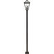 Talbot 3 Light 117.25 inch Oil Rubbed Bronze Outdoor Post Mounted Fixture in Seedy Glass