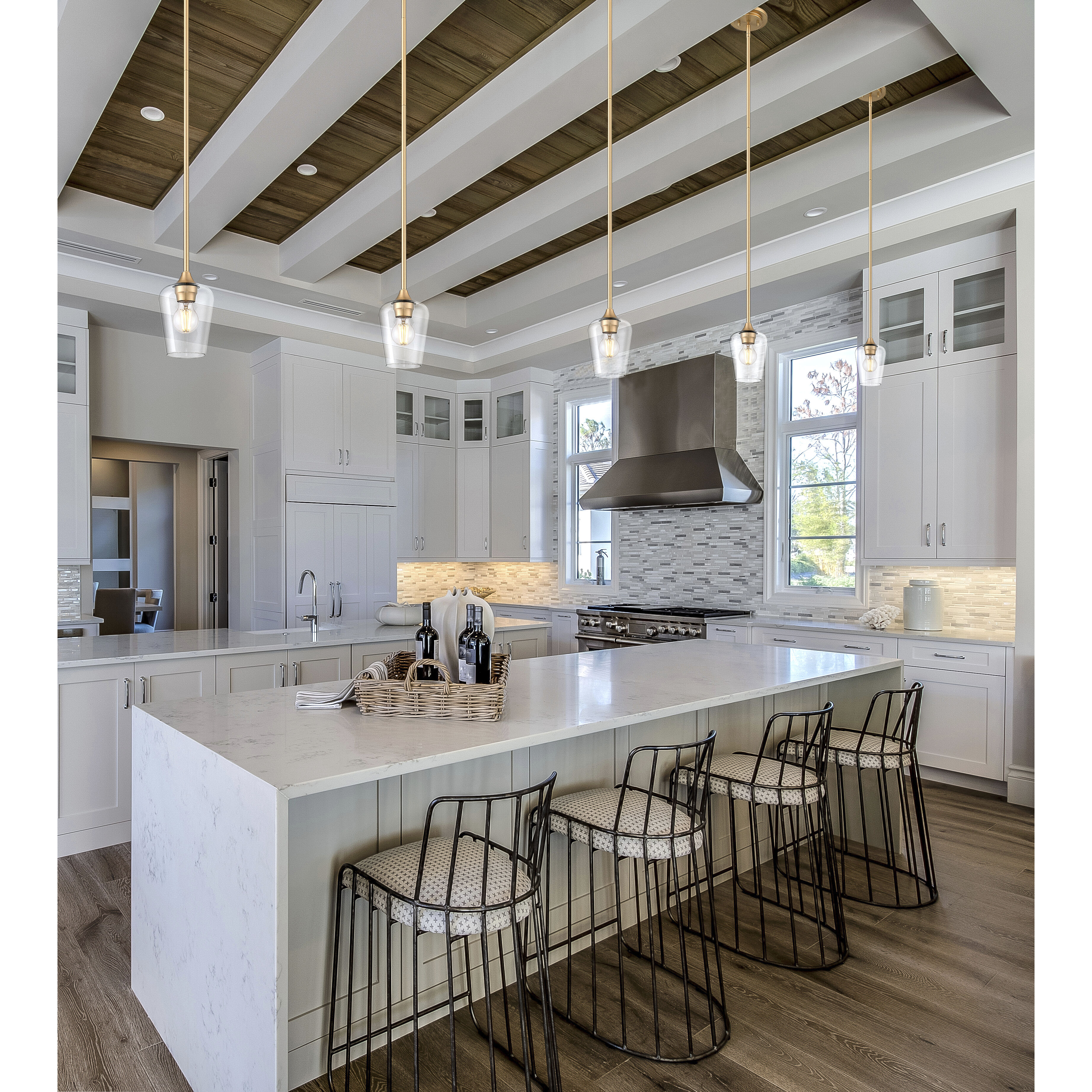 Joliet Pendant Ceiling Light in Burnished Brass