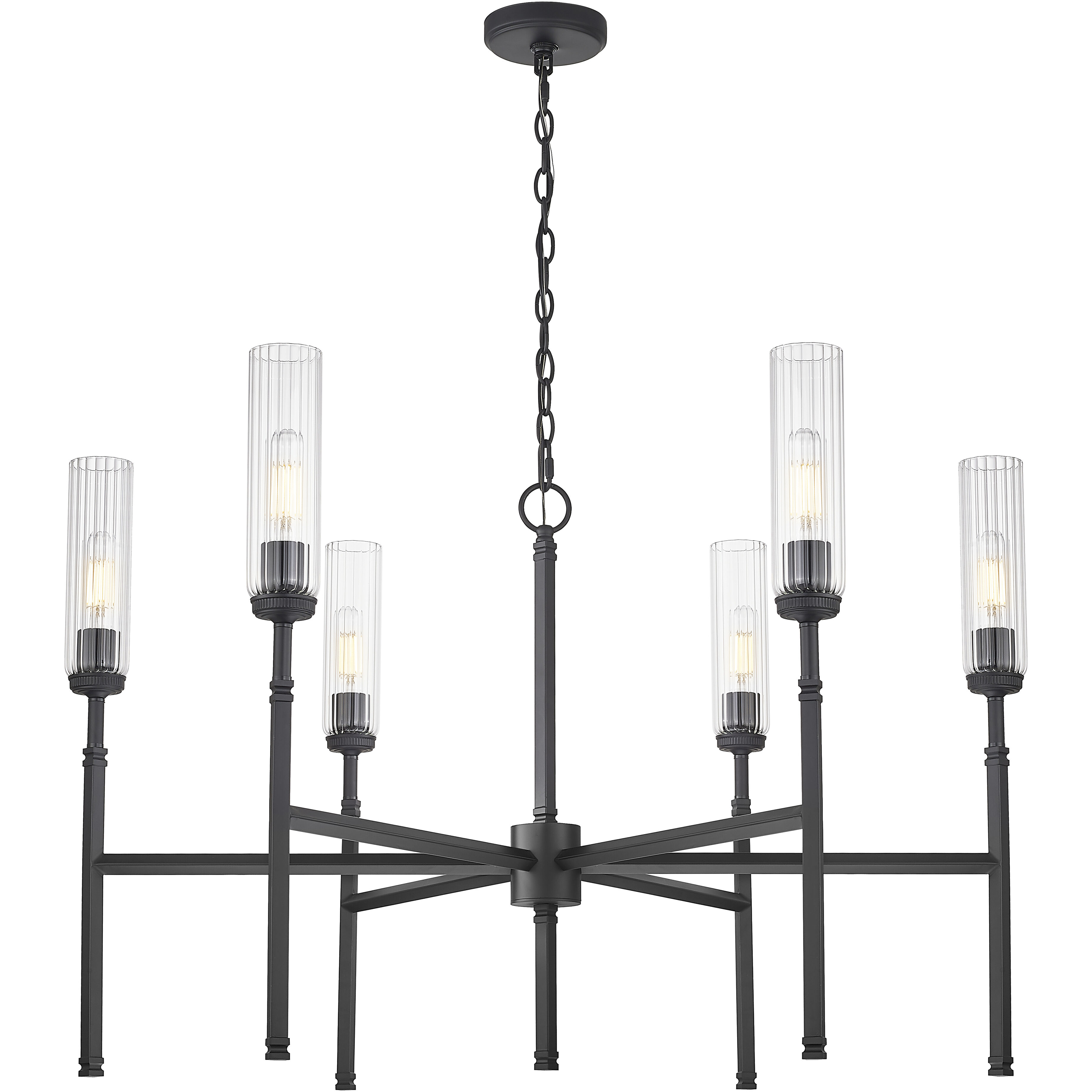 Esme 6 Light 38 inch Matte Black Chandelier Ceiling Light