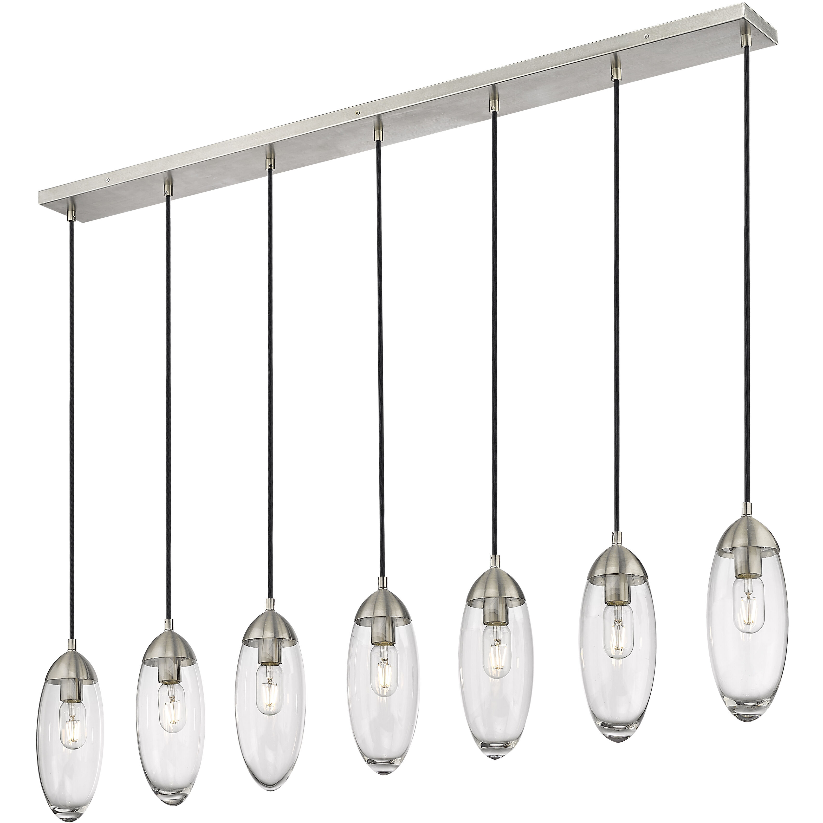 Arden 7 Light 54 inch Brushed Nickel Linear Chandelier Ceiling Light