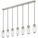 Arden 7 Light 54 inch Brushed Nickel Linear Chandelier Ceiling Light