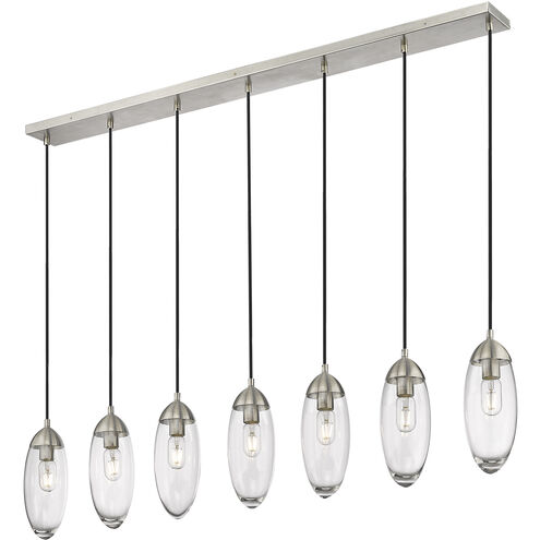 Arden 7 Light 54 inch Brushed Nickel Linear Chandelier Ceiling Light