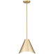 Aria 1 Light 12 inch Modern Gold Pendant Ceiling Light in Modern Gold & Inner White
