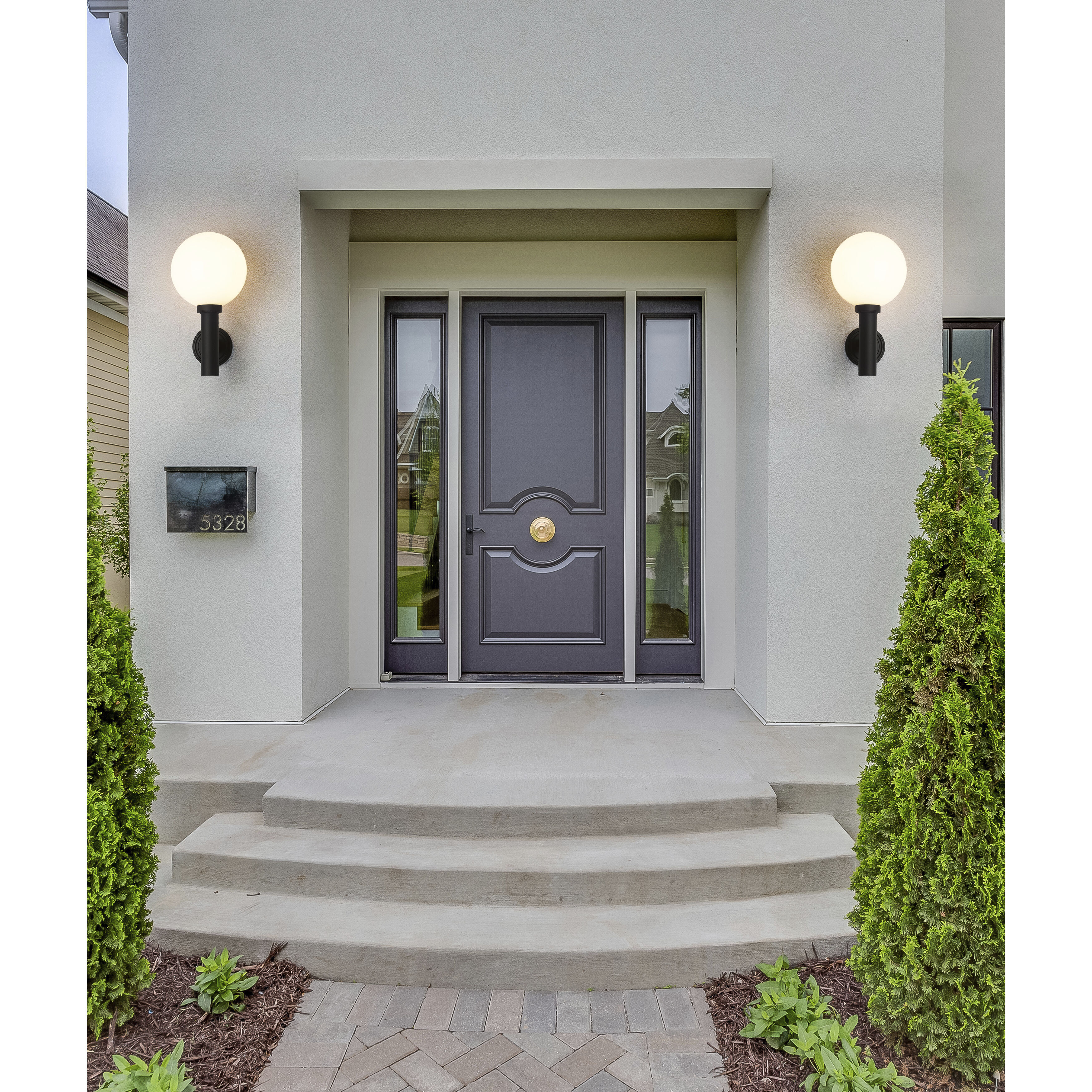 Laurent 1 Light 22.5 inch Black Outdoor Wall Light