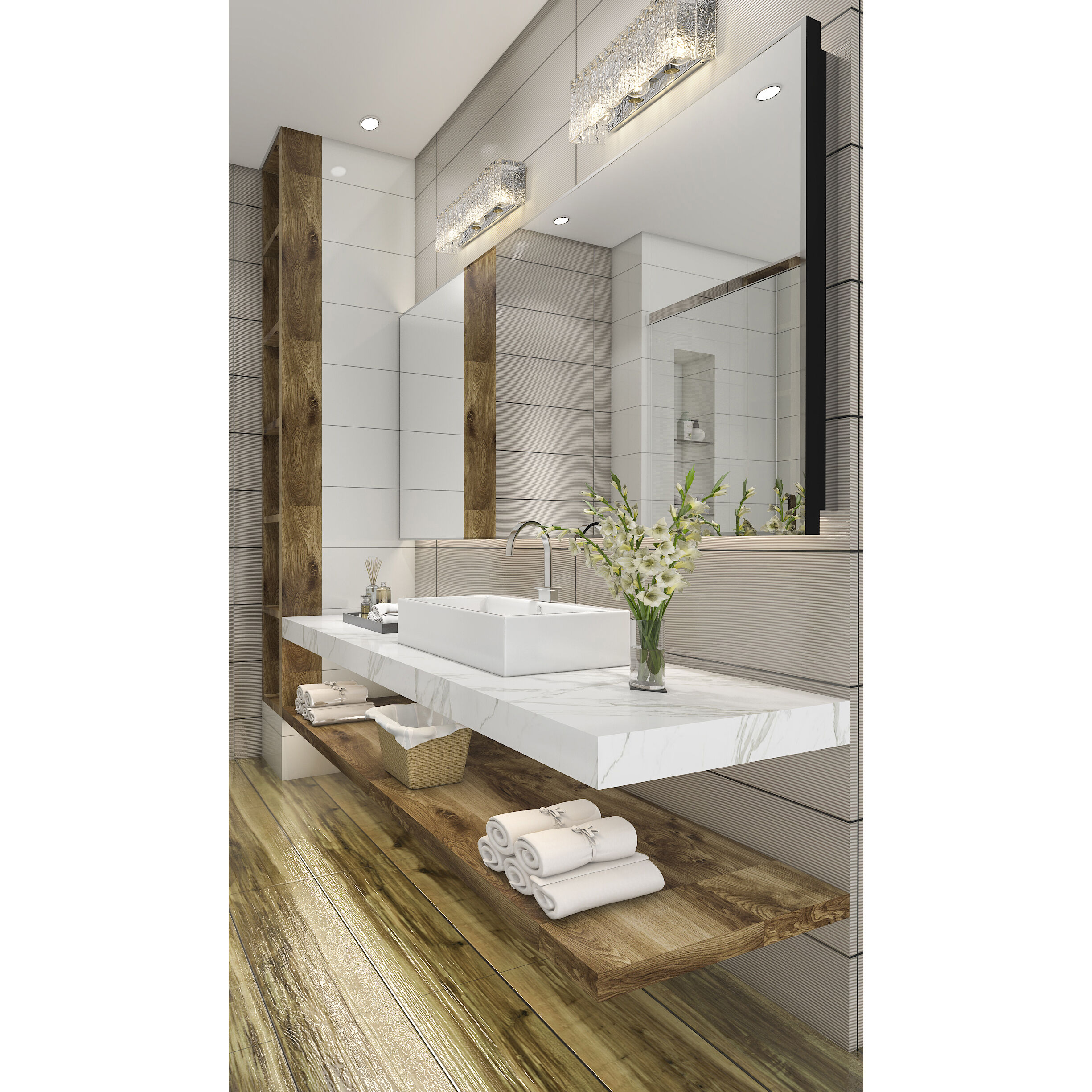 Glacier 3 Light 24 inch Chrome Vanity Wall Light