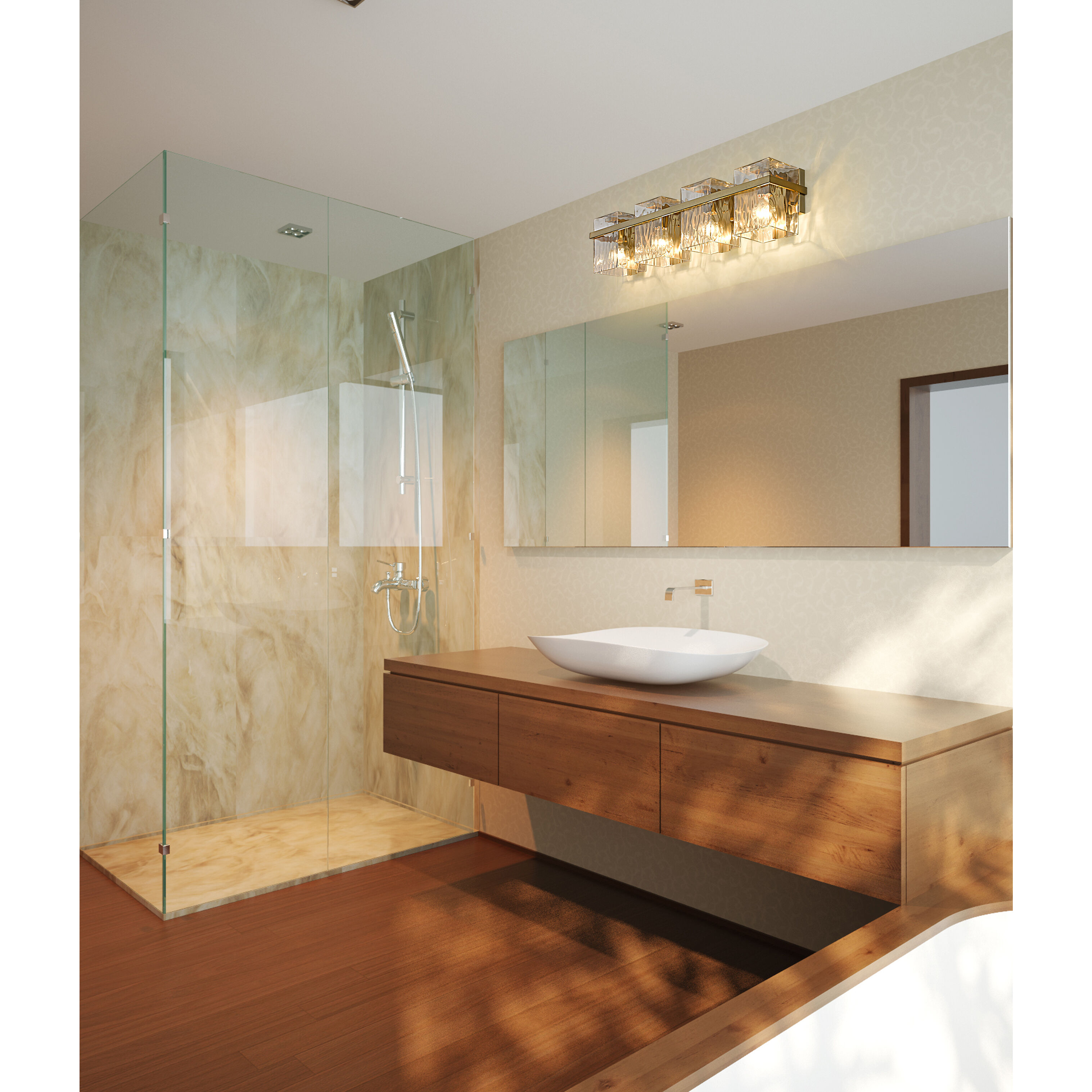 Bennington 4 Light 29.25 inch Modern Gold Vanity Wall Light