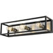 Kube 3 Light 23.5 inch Matte Black and Brushed Nickel Vanity Wall Light