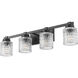 Jacqueline 4 Light 31.5 inch Matte Black Bathroom Vanity Wall Light