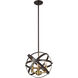 Cavallo 3 Light 12 inch Hammered Bronze and Olde Brass Pendant Ceiling Light