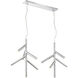 Forest LED 43.75 inch Chrome Linear Chandelier Ceiling Light in 12