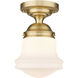 Vaughn 1 Light 10.5 inch Heritage Brass Flush Mount Ceiling Light