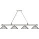 Cordon 4 Light 81.75 inch Brushed Nickel Billiard Ceiling Light in Brushed Nickel Steel