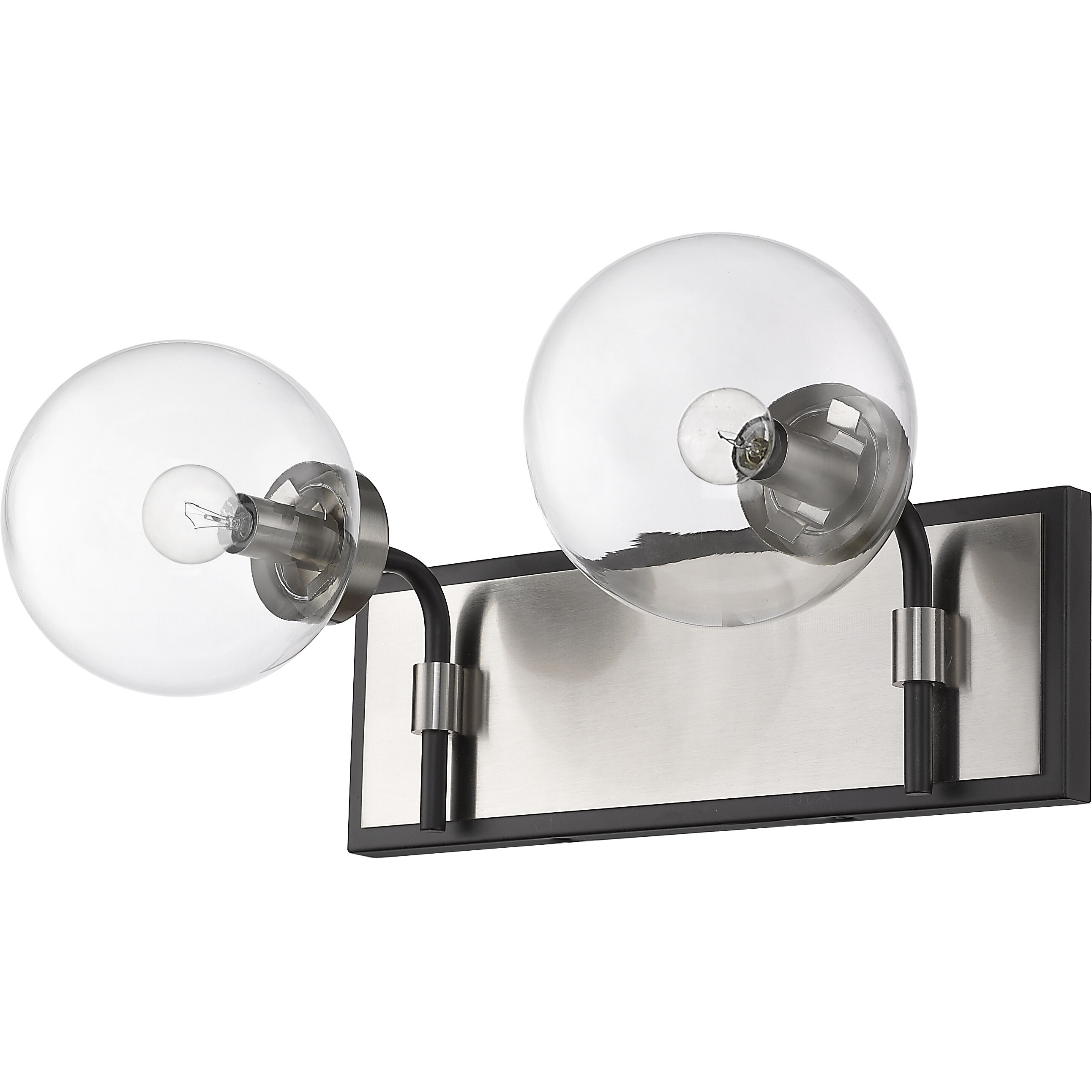Parsons 2 Light 16 inch Matte Black and Brushed Nickel Vanity Wall Light