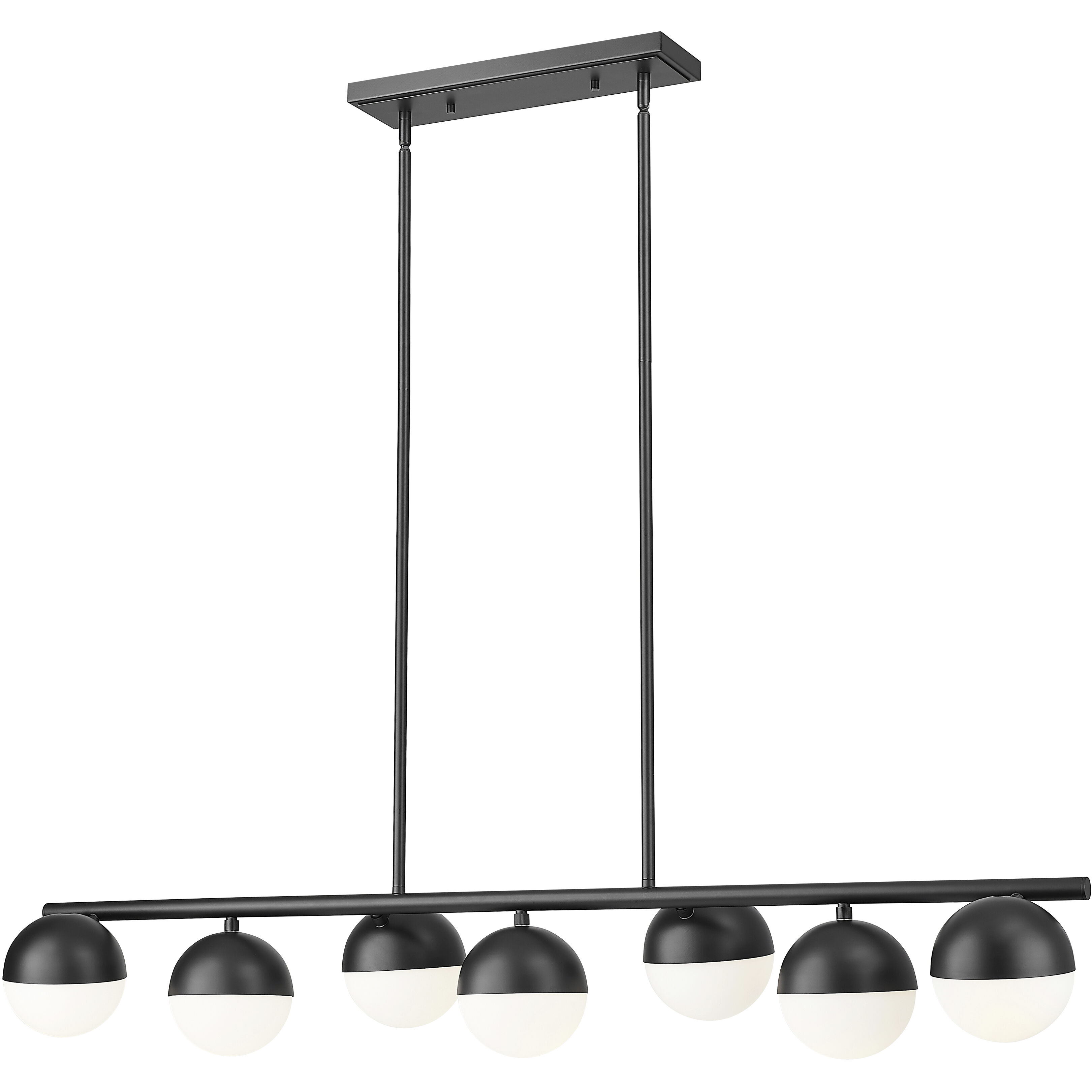 Realm Sphere Linear Chandelier Ceiling Light in Matte Black