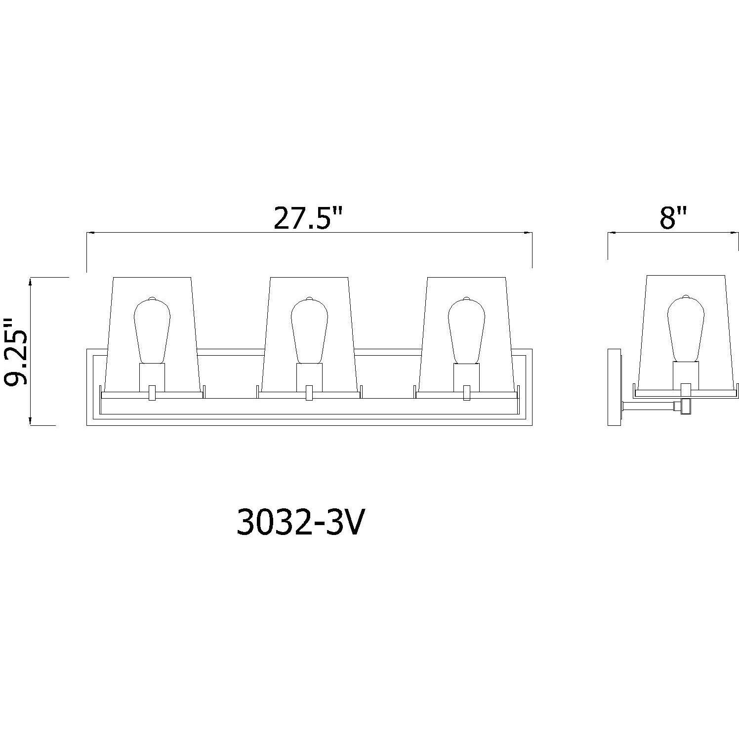 Callista 3 Light 27.5 inch Rubbed Brass Vanity Wall Light