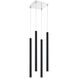 Forest LED 9.5 inch Chrome Chandelier Ceiling Light in Matte Black Steel