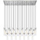 Beau 23 Light 54 inch Brushed Nickel Linear Chandelier Ceiling Light