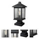 Portland 1 Light 19.5 inch Oil Rubbed Bronze Outdoor Pier Mounted Fixture in Clear Seedy Glass, 5.94